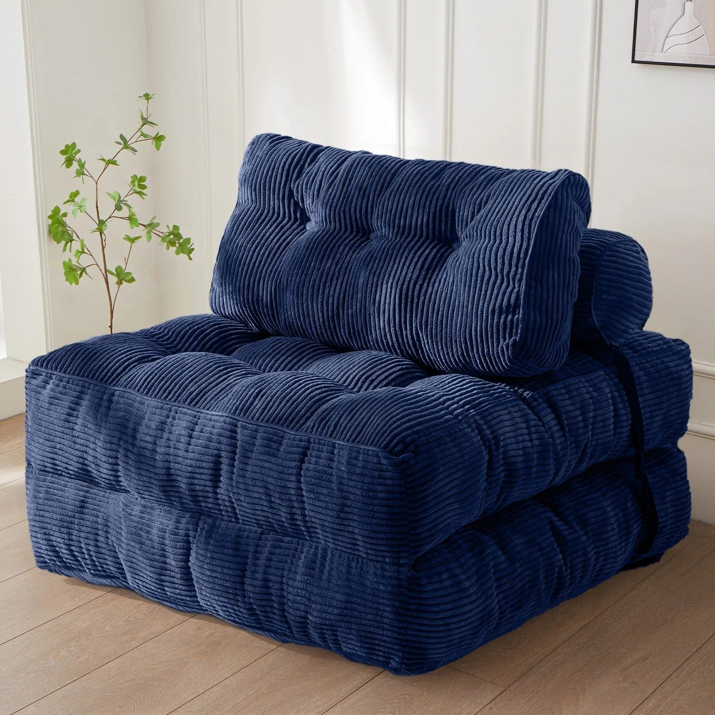 MAXYOYO Corduroy Sofa Bed - Convertible Sleeper Chair with Back Support